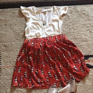 Bird print skirt